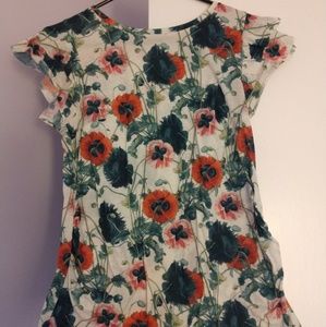 H&M Mama Maternity Ruffle Top M Poppy print